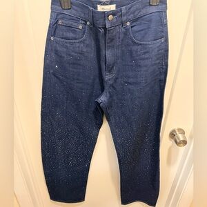 Madewell Metallic Dark Wash Rhinestone Jeans
